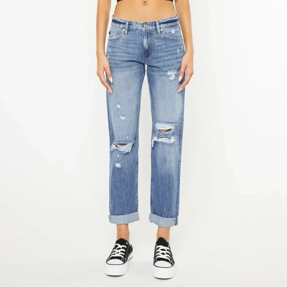 Kancan mid rise classic boyfriend jeans size 11 NWT Lowell jeans - Picture 1 of 11